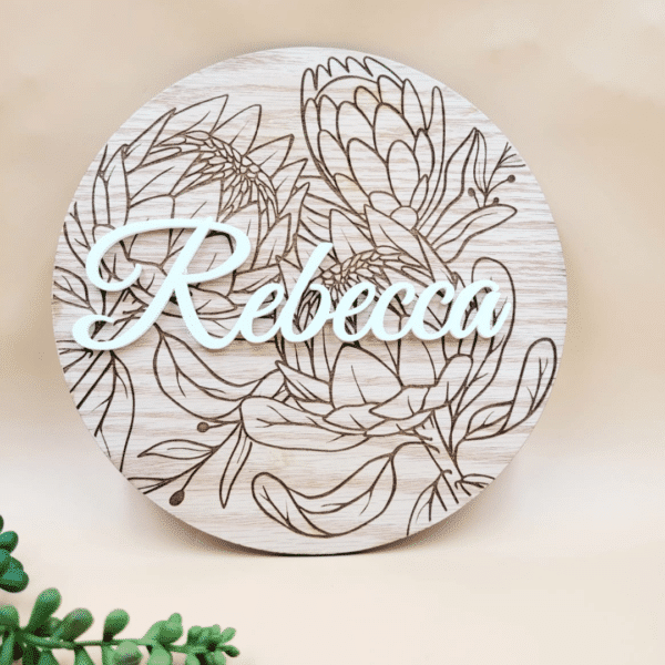 Floral Wooden Sign - Image 3