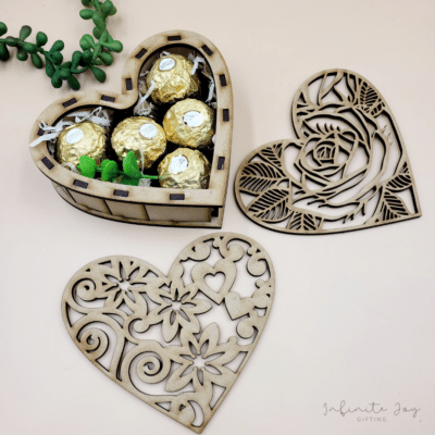 Wooden Heart Chocolate Box