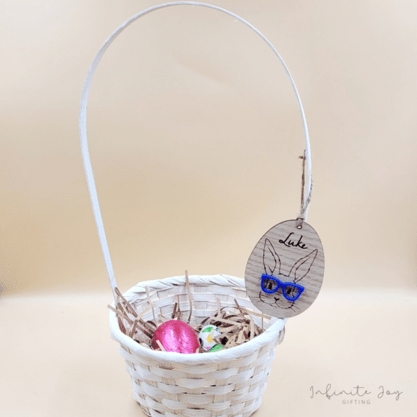 Easter Hunt Basket + Personalised Tag