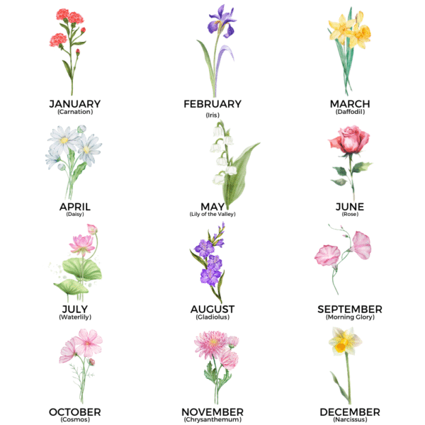 Birth Month Flower Art - Infinite Joy Gifting