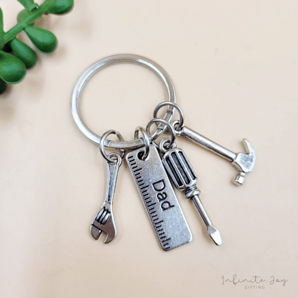 Stainless Steel keyring (dad's tools) - Image 2