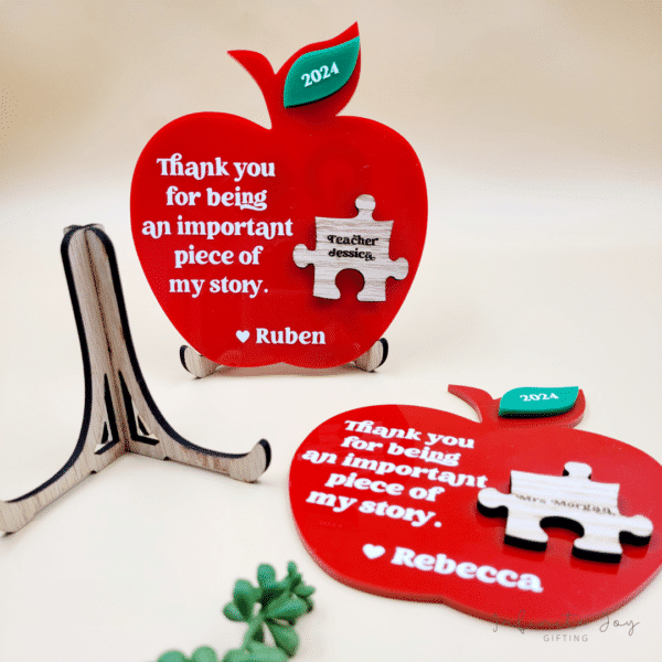 Acrylic Apple Desk Sign