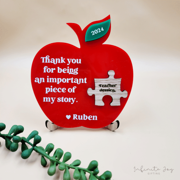 Acrylic Apple Desk Sign - Image 4