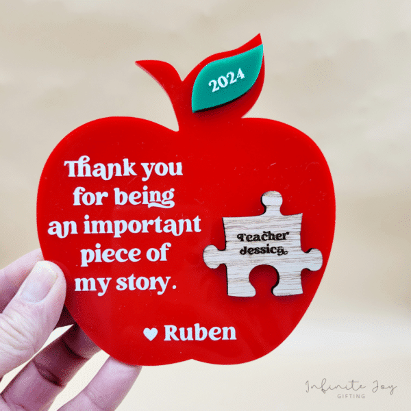 Acrylic Apple Desk Sign - Image 3