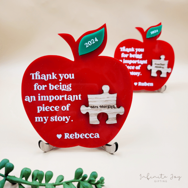 Acrylic Apple Desk Sign - Image 2