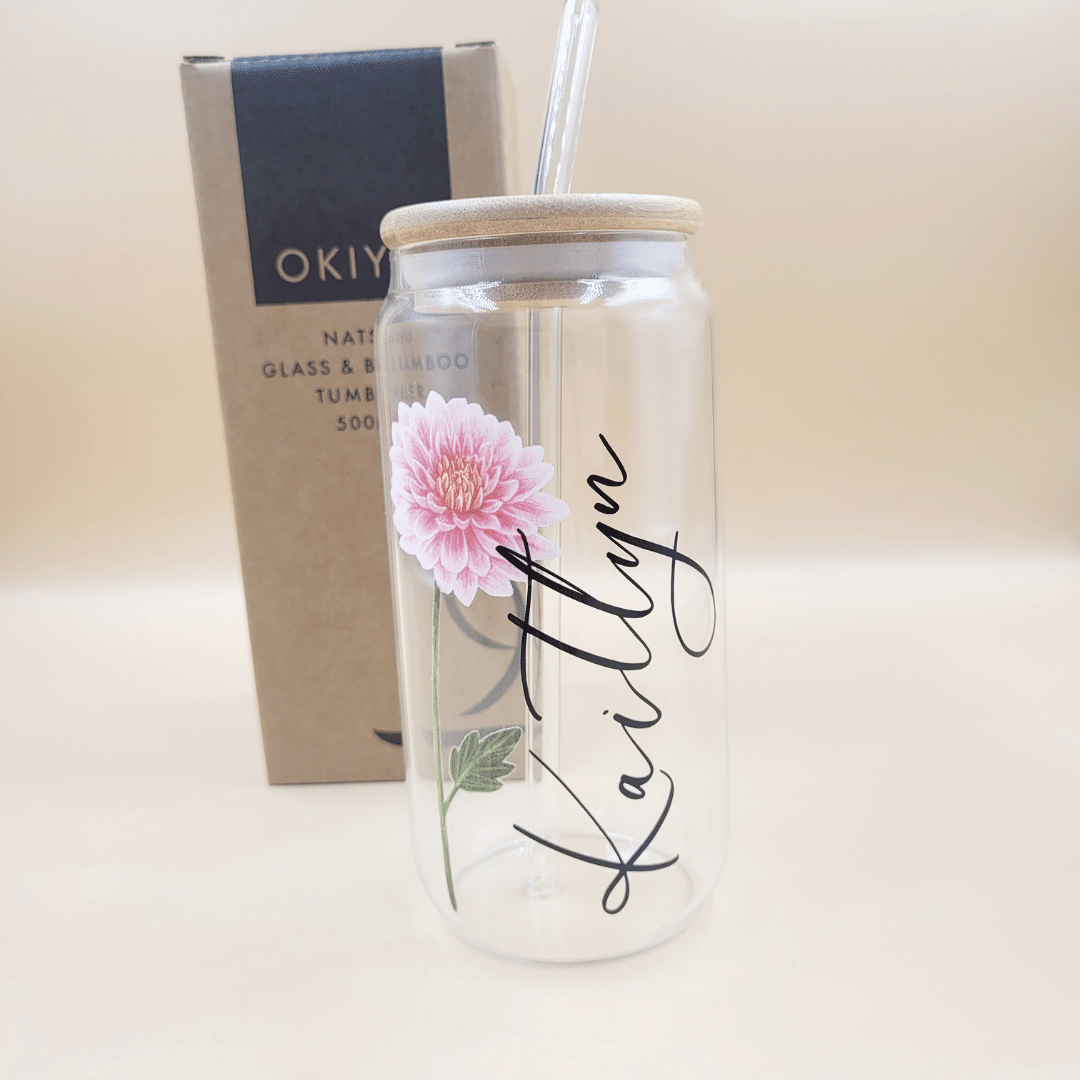 Birth Month Flower Glass Tumbler - Image 5