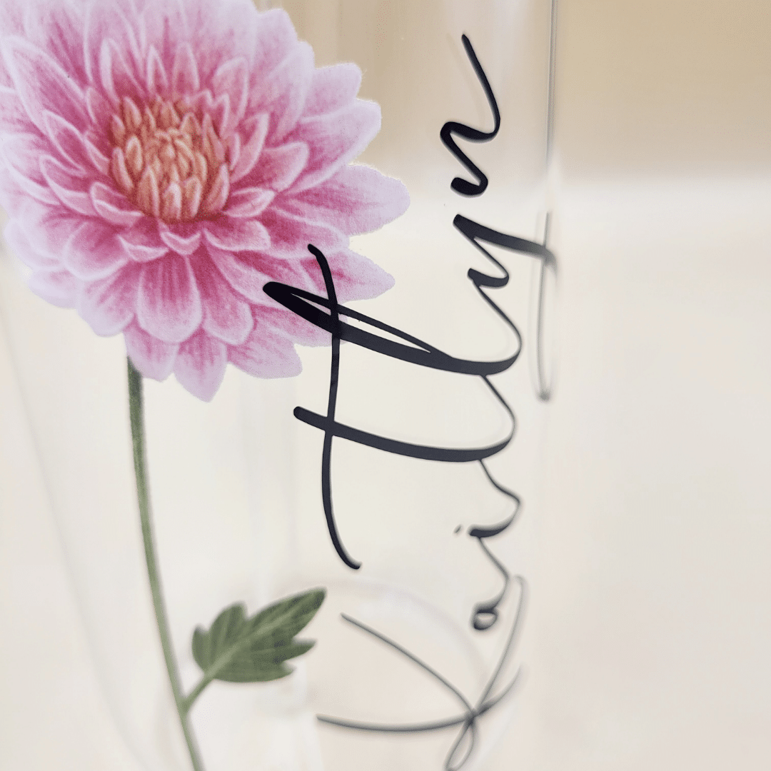 Birth Month Flower Glass Tumbler - Image 2