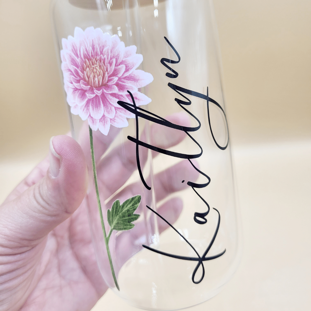 Birth Month Flower Glass Tumbler - Image 4
