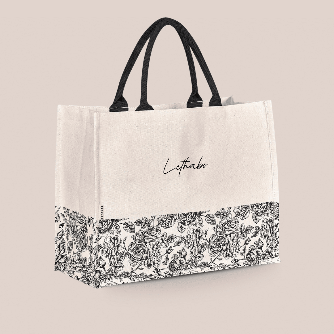 Personalised Floral Cotton Tote - Image 3