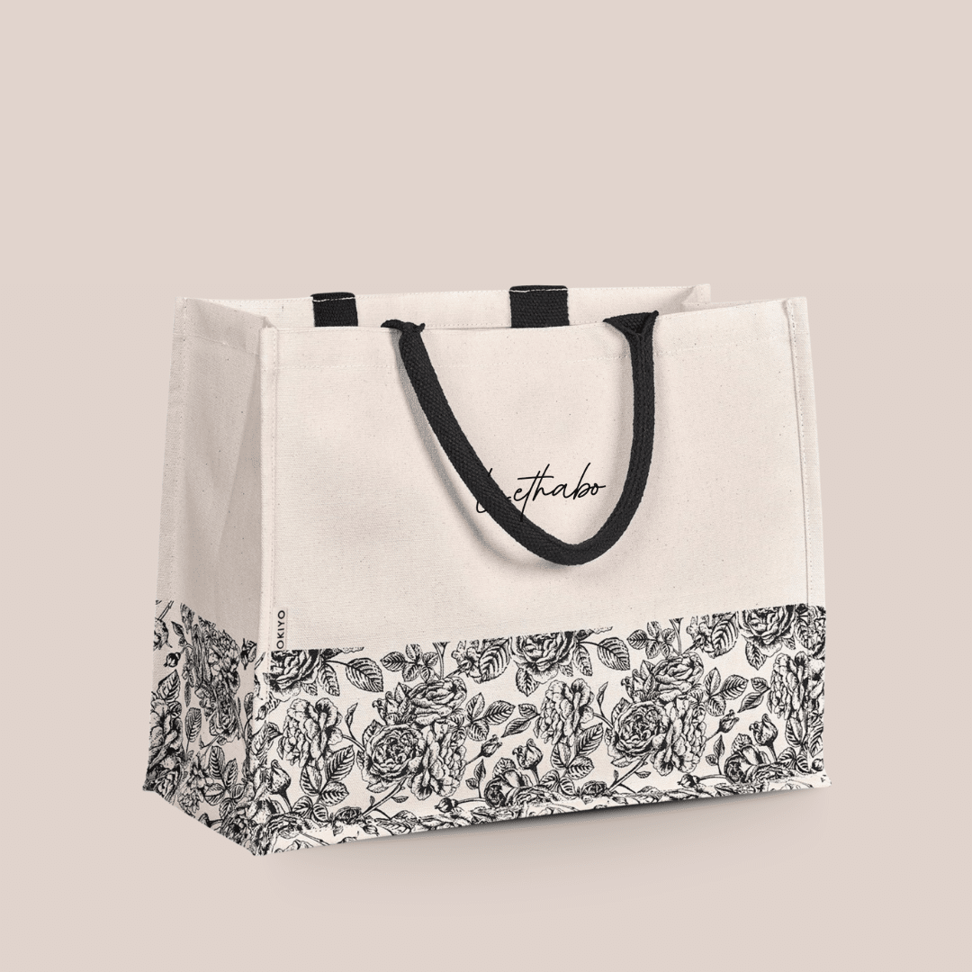 Personalised Floral Cotton Tote - Image 4